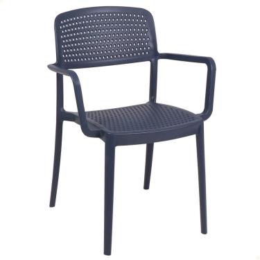 Imagem de Cadeira Tramontina Serena em Polipropileno Azul Navy com Braços 92097030