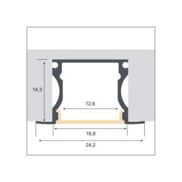 Imagem de Perfil 1 Metro De Embutir Branco + Fita 240 Led + Fonte 3a - Bela Home