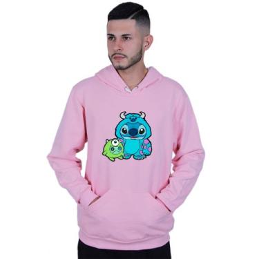 Imagem de Moletom Unissex Canguru Lilo And Monstros S.a - Lafre, Rosa claro, GG