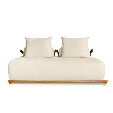 Imagem de Sofá 2 Lugares 1,60m com Base de Madeira Linho - Agius Lucadi Home, Li