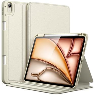 Imagem de JETech Capa para iPad Air 11 Polegadas M3/M2 (2025/2024), iPad Air 5/4 (2022/2020 5ª/4ª 10,9 Polegadas) com Porta-Pencil, Suporte Fino Tipo Fólio, Ativação/Repouso Automático (Estrela Branca)