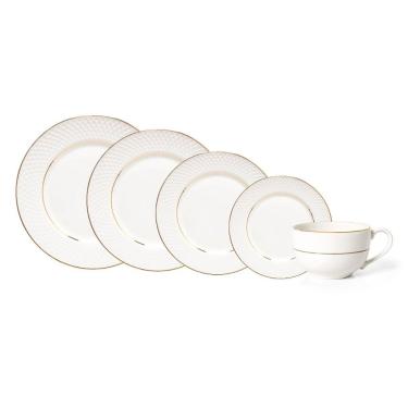 Imagem de Jogo Copa E Cia 30 Peças Aquarelle Em Cerâmica Filetado Diamonds Ouro