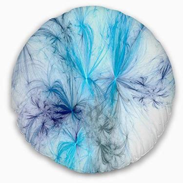 Imagem de Designart Fogos de artifício de Natal azul claro abstrato manta redonda sala de estar, sofá, enchimento de almofada + capa de almofada impressa em ambos os lados 50,8 cm
