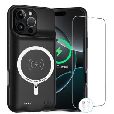 Imagem de Capa de bateria ZUEUS 10000mAh com carregamento sem fio para iPhone 16