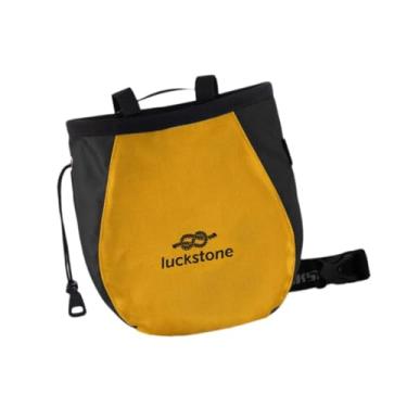 Imagem de Colaxi Bolsa de giz para escalada, equipamento de escalada, bolsos grandes com zíper, bolsa de transporte de giz, de armazenamento para treino de golfe, Preto Amarelo