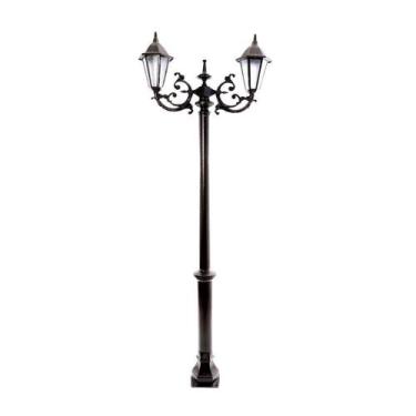 Imagem de Poste Colonial De Jardim Porto Alegre Alumínio Fundido 226Cm - LUMINÁR