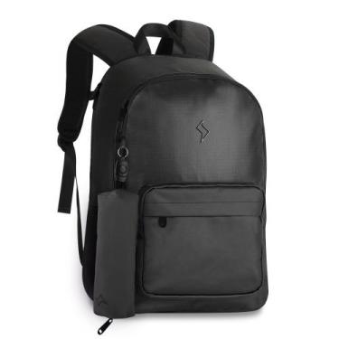 Imagem de Mochila Escolar Masculina Com Estojo Hay Up  Clio, Preto