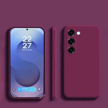 Imagem de HJZSZX para Samsung S24Ultra Soft Silicone Phone Case Compatível Armor Microfibra Cover (para Samsung S24Ultra/Plum colorido)