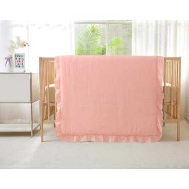 Imagem de CLoucl Jogo de cama de berço de 3 peças de algodão musselina para meninas e meninos, ultramacio e ultra respirável, com edredom alternativo de babados, lençol com elástico, fronha, todas as estações