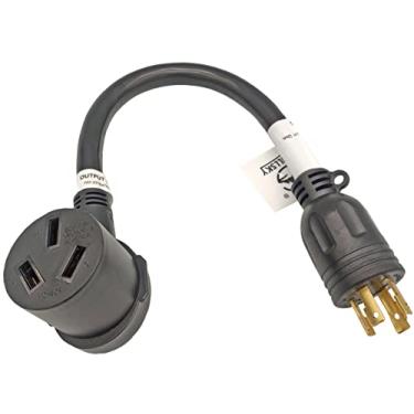 Imagem de Fullsky FC-L43105 macho NEMA L14-30P plugue de trava do gerador para fêmea NEMA 10-50R 3 pinos adaptador de saída 30 Amp 125 ou 250 volts