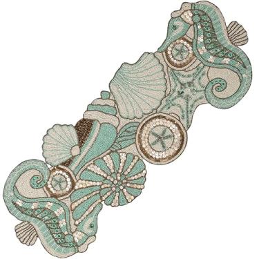 Imagem de Corredor com contas de 91,4 cm - 33 x 91 cm contas de vidro premium do mar costeiro e poliéster ideal para decoração de casa de casamento, Natal e reunião de família (verde e marrom) - ALPHA Living