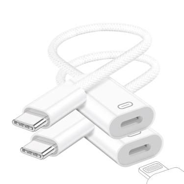 Imagem de Adaptador de áudio de fone de ouvido USB C para Lightning, conversor de fone de ouvido Lightning tipo C macho para fêmea com carregamento/transferência de dados, compatível com iPhone 16/15 Plus/Pro