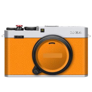Imagem de X-E4 Premium Camera Premium Adesivo Película Protetora Anti-arranhões para FujiFilm X-E4 XE4 Decalques (Transparente + Couro Laranja)