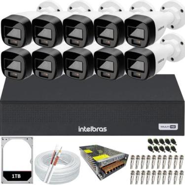 Imagem de Kit 10 Câmeras Full Color Intelbras Dvr Mhdx 16 Canais HD 1TB colorido
