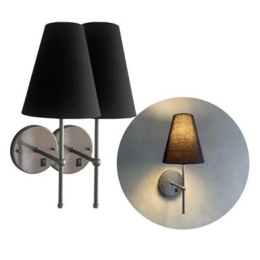 Imagem de Kit 2 Arandelas de Parede Clássico Com Interruptor com Cúpula ref 05 S