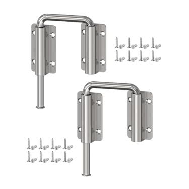 Imagem de Anobeyi Trava de porta deslizante multiângulo, trava de porta de liga de alumínio 90/180 graus para porta de celeiro simples/dupla, janela, armário, cerca, pátio, galpão - trava de segurança em U