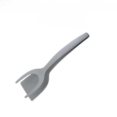 Imagem de Utensílios para Cozinha: Espátula e Raspador de Nylon + Pinça Culinária Antiaderente - Para Ovos, Tapioca, Bife, Panqueca e Mais(2,Cinza)