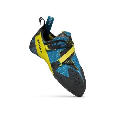 Imagem de SCARPA Tênis de escalada Furia Air para escalada esportiva e pedregulho - Desempenho especializado para sensibilidade e respirabilidade, Azul báltico, amarelo, 5.5 Women/4.5 Men