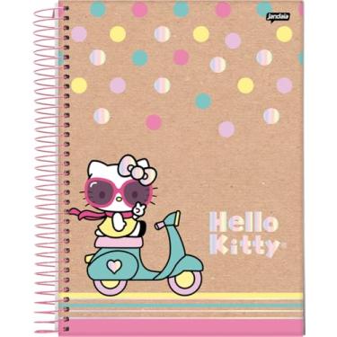 Imagem de Jandaia - Caderno Espiral Universitário CD 10 Matérias 160 Fls Hello Kitty Kraft Moto FSC