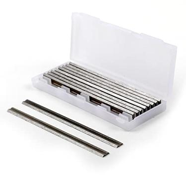 Imagem de ZAWELIYO 10 lâminas de escova de aço de alta velocidade, facas de fio duplo para escova elétrica de madeira de 3,23 polegadas com design deslizante, escovado