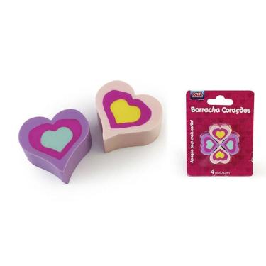 Imagem de Borracha Fantasia Corações - 4 Unidades - Kz3042 - Kaz