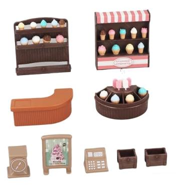 Imagem de Dynwave Conjunto de brinquedo de balcão de sorvete, brinquedo de dramatização, presente, acessórios de cozinha, brinquedos de comida de mentira, loja de