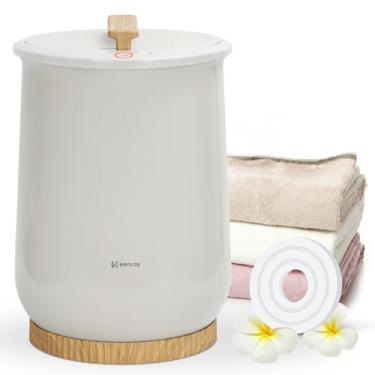 Imagem de Keenray Aquecedores de toalha para banheiro, aquecedor de toalhas estilo balde com desligamento automático e 60 minutos de recurso Keep Warm (cinza)