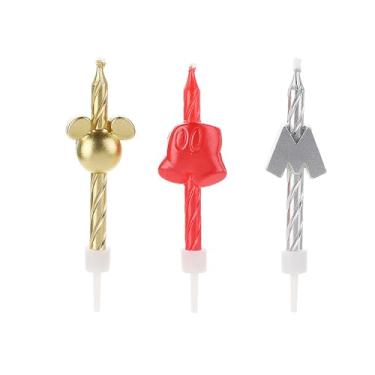 Imagem de Vela Aniversário Palito Mickey Silver Festa 3 Unidades