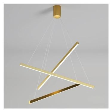 Imagem de Sala de estar Quarto Sala de jantar Lustre LED dourado/Teto Escadaria Longo Pingente Iluminação Lustre Luminária