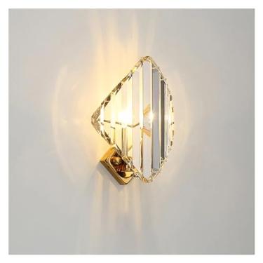 Imagem de Luminária de parede LED de cristal, luz moderna, luminária de parede de luxo, arandela dourada, iluminação interna, decoração para casa, sala de estar, cabeceira, luminária de parede