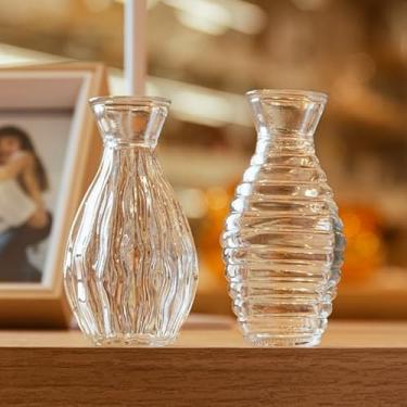 Imagem de Kit 2 Mini Vasos de Vidro Sortido 11cm Transparente Decoração Casamento