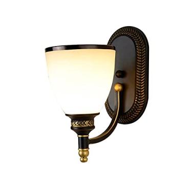 Imagem de Luminária de parede, decoração de lâmpada de arte em ferro moderno, abajur de vidro, lâmpadas LED de sal de cabeceira para parede de TV, hotel, quarto, sala de estar