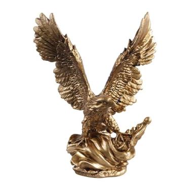 Imagem de FLCPJGV Estátua de águia, escultura animal, ornamento de mesa, estatueta de resina para quarto e sala de estar