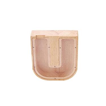 Imagem de FKJLUN Cofrinho cofrinho cofre mealheiro em forma de carta grande o suficiente cofre de madeira cofre organizador de armazenamento lembrança significativa para quarto caixa de poupança de dinheiro