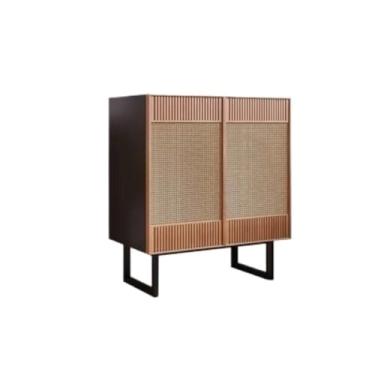 Imagem de Armário buffet de madeira maciça aparador de vime moderno simples armário buffet armário de banheiro armário de armazenamento doméstico armário de vinho aparador (A)