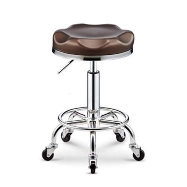 Imagem de WYUYIWH Banqueta com rodas cadeira redonda alta rolante banco giratório ajustável banco de rolamento casamento