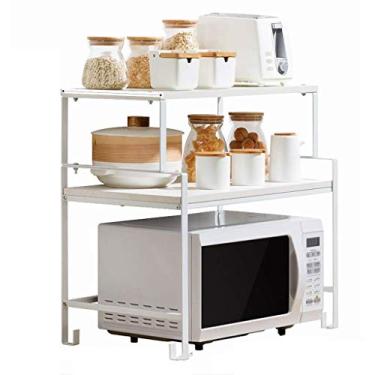 Imagem de Prateleira para temperos, bancada, utensílios de cozinha, prateleiras de armazenamento de microondas, suporte de panela, organizador de banheiro, prateleira al prateleira