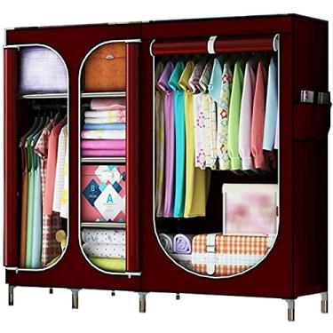 Imagem de Guarda-roupa 3 portas portátil pano guarda-roupa casa de família condomínio simples montar o guarda-roupa cabideiro (cor: I tamanho: 168 170 45 cm) (C 168 * 170 * 45 cm)