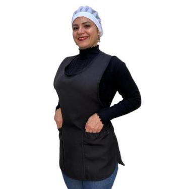 Imagem de Kit avental bata + touca - Armarinho Neves, Preto