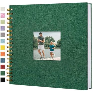 Imagem de Álbum de fotos Hiwhy 25x25cm, capa de linho, 80 páginas brancas