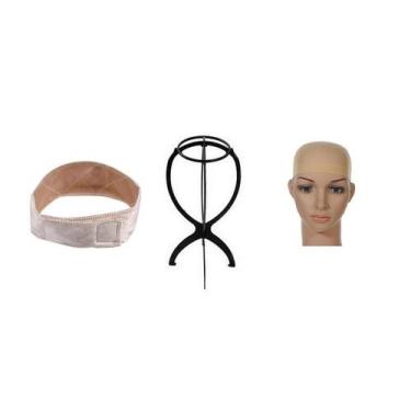 Imagem de Kit Wig Cap + Suporte + Faixa Hair Grip Para Peruca Front - C e c shop