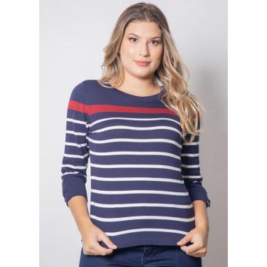 Imagem de Blusa 3/4 Pau a Pique Modal Azul Marinho