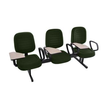 Imagem de Cadeira Escolar Universitária em Longarina com pranchetapara Escolas e Faculdades  Linha Blenda Verde