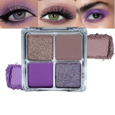 Imagem de Sombra roxa acastanhada, sombra em pó neutro misturável para mulheres mais velhas, paleta de sombras mate lavanda ameixa roxa malva fosca para olhos verdes pigmentada à prova d'água, sombras para ojos