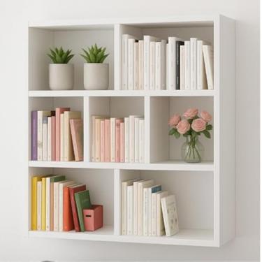 Imagem de Prateleira Decorativa de Parede 90x60cm em MDF – Prateleira Branca Moderna e Funcional para Sala, Quarto ou Escritório