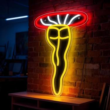 Imagem de Neonawall Mushroom Lady Neon Sign for Wall Decor Light Up Letters Business Led Sign Birthday Party Gifts Led Decorative Night Signs Game Room Decor Birthday Gifts for Bar Club Restaurant Grand Opening