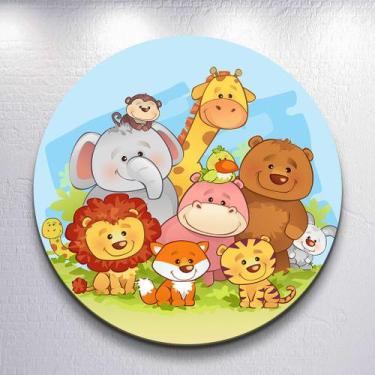 Imagem de Decoração infantil festa com painel redondo capa Animais Diversos Cute