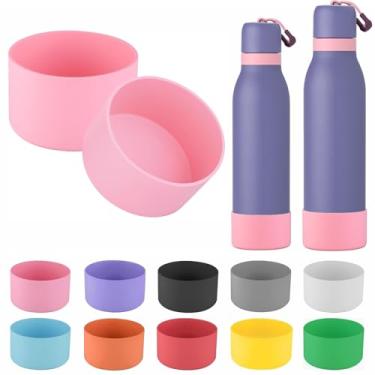 Imagem de 2 peças de bota de silicone compatíveis com garrafa de água Owala FreeSip Twist 680 g, capa protetora antiderrapante e à prova de queda compatível com garrafa de água Owala Free Sip Twist 680 g
