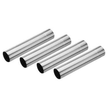 Imagem de PATIKIL Tubo de fogão de 6 x 30 cm, 4 peças de aço inoxidável engrossado alongado barraca reta fogão chaminé tubo extensão de combustão para acampamento fogão ventilação aquecedor de água fumaça