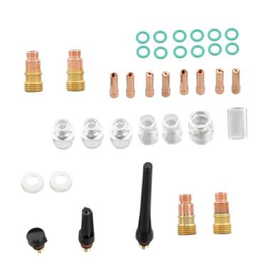 Imagem de Equipamento de soldagem TIG para tochas WP 17/18/26 Kit de tocha de soldagem TIG com lente de gás e copos de vidro (36 peças)